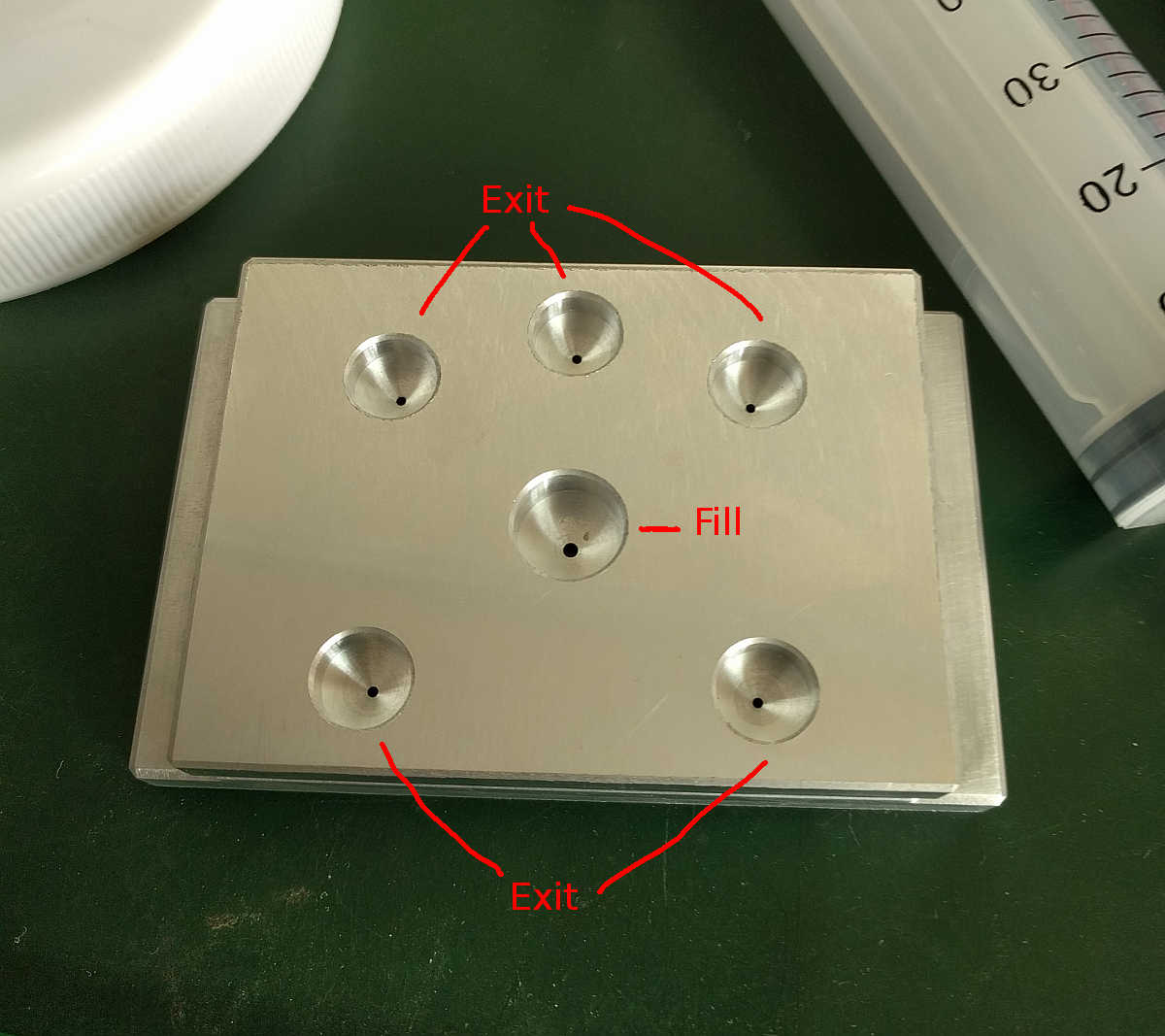 Top Surface of Assembled Mold